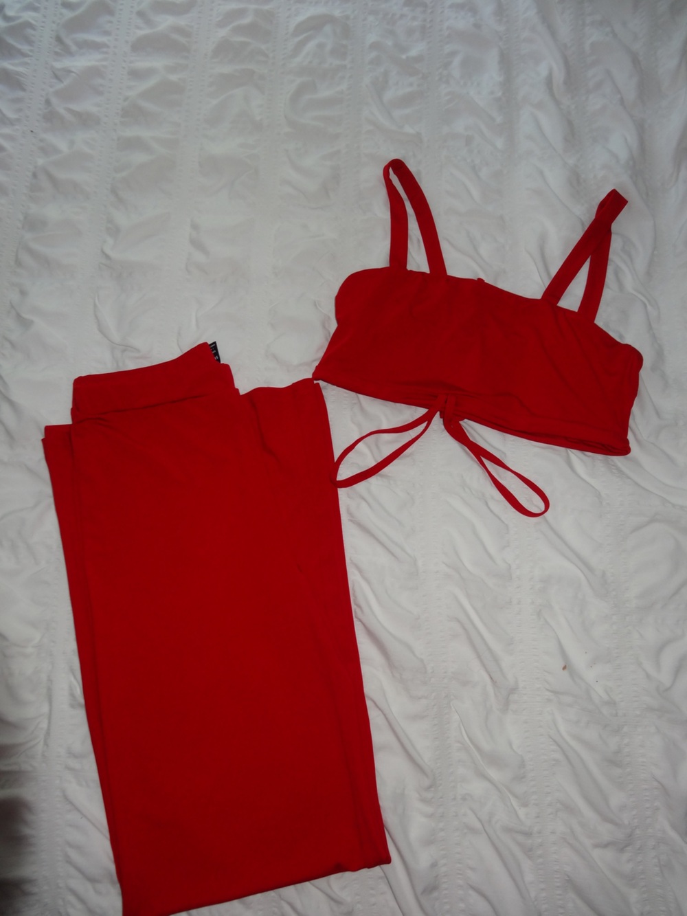 Red Two-Piece Jumpsuit Set